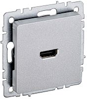 Розетка HDMI без рамки IEK Brite РHDMI-0-БрА 1-м. алюминий картинка